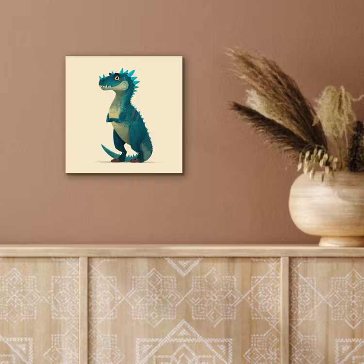 Dinosaurus - Turquoise - Stekels aluminium wit klein -sfeer4