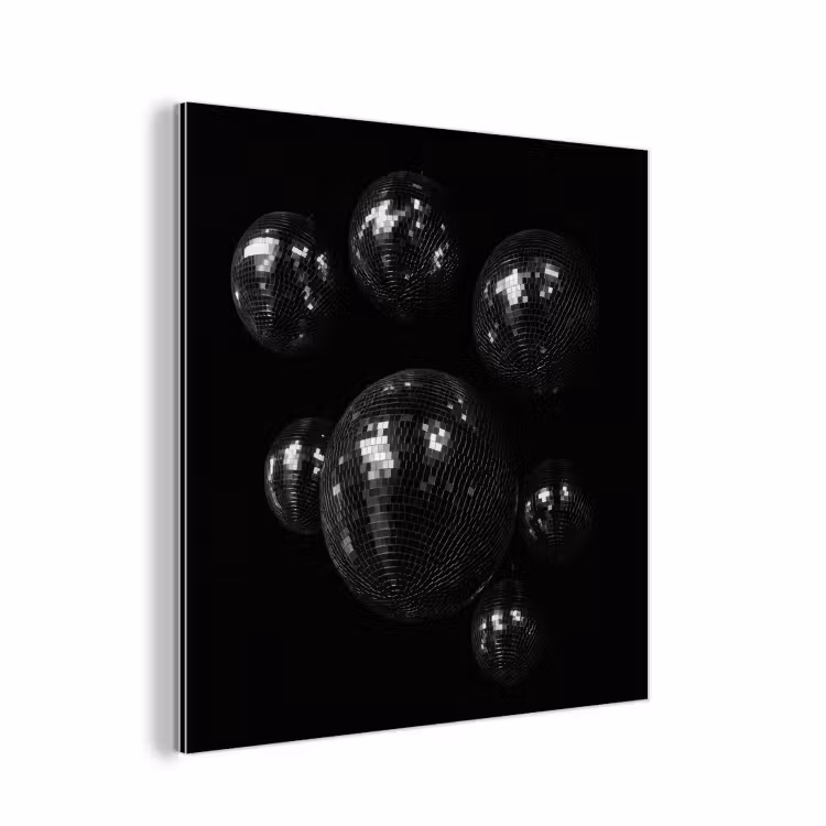 Discoballen - Minimalistisch - Zwart aluminium wit klein -3d