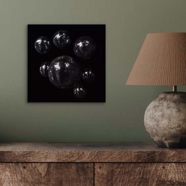 Discoballen - Minimalistisch - Zwart aluminium wit klein -sfeer2