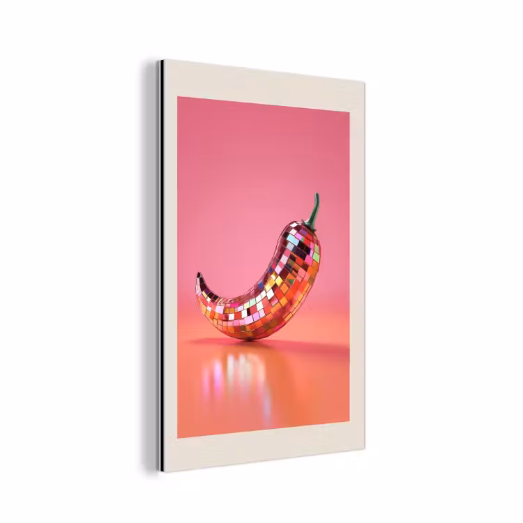 Disco - Peper - Roze aluminium wit klein -3d