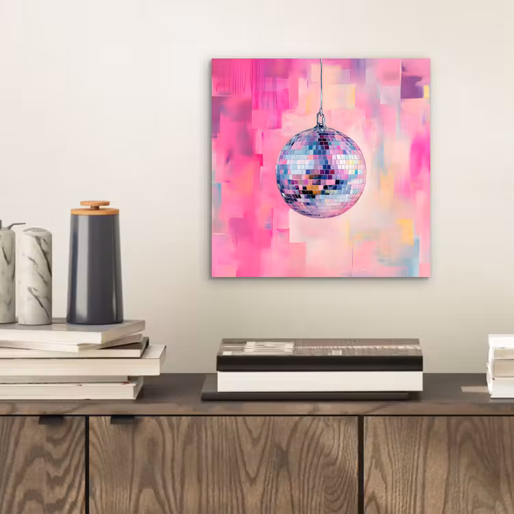 Discobal - Pink - Verf aluminium wit klein -sfeer1