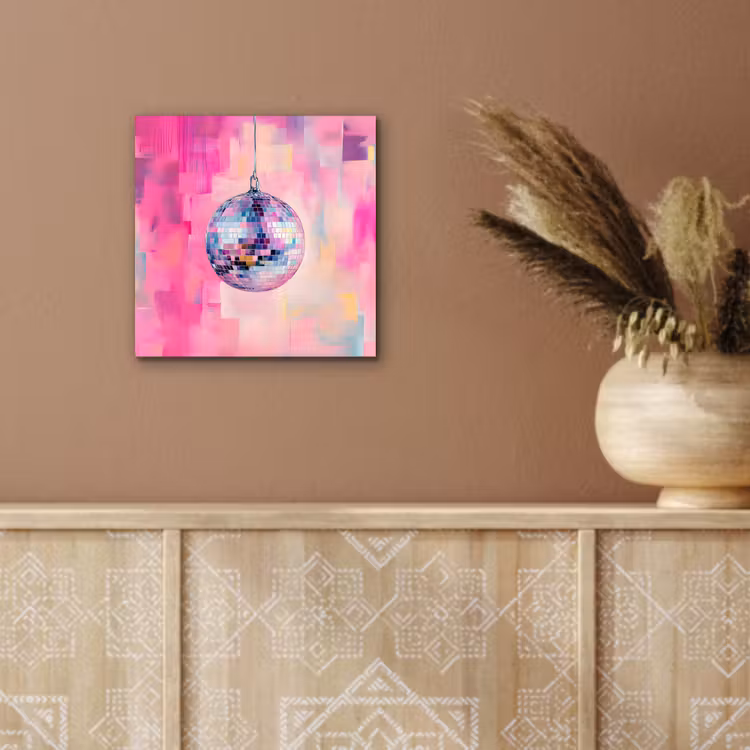Discobal - Pink - Verf aluminium wit klein -sfeer4