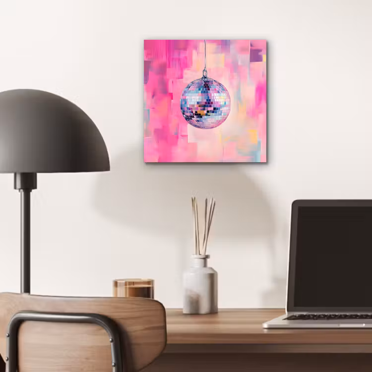 Discobal - Pink - Verf aluminium wit klein -sfeer5