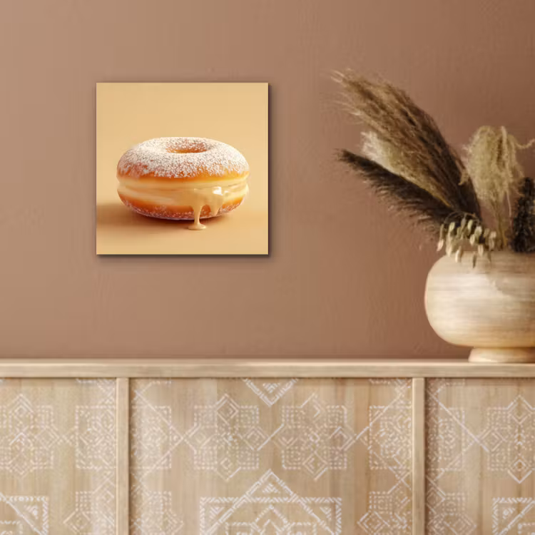 Donut - Romig - Poedersuiker - Beige aluminium wit klein -sfeer4