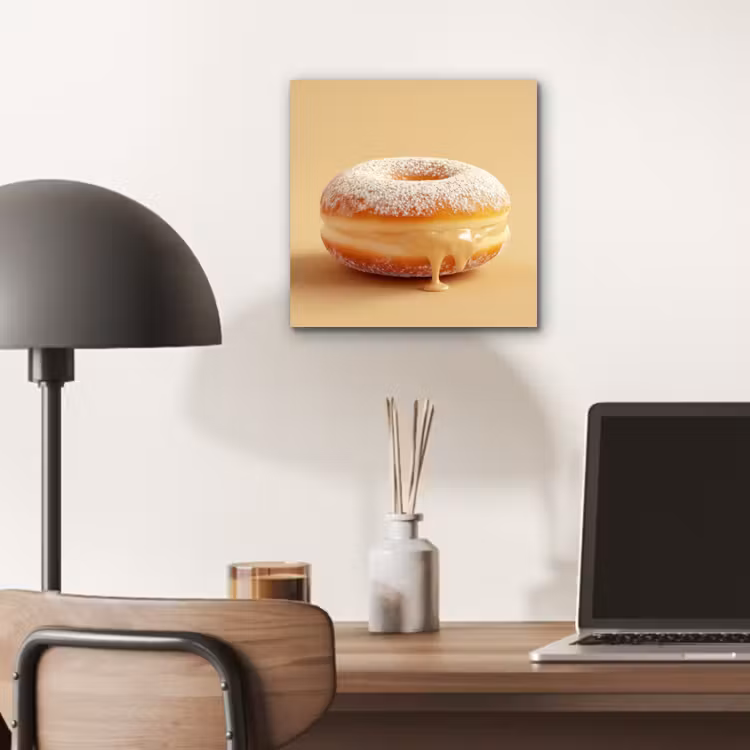 Donut - Romig - Poedersuiker - Beige aluminium wit klein -sfeer5