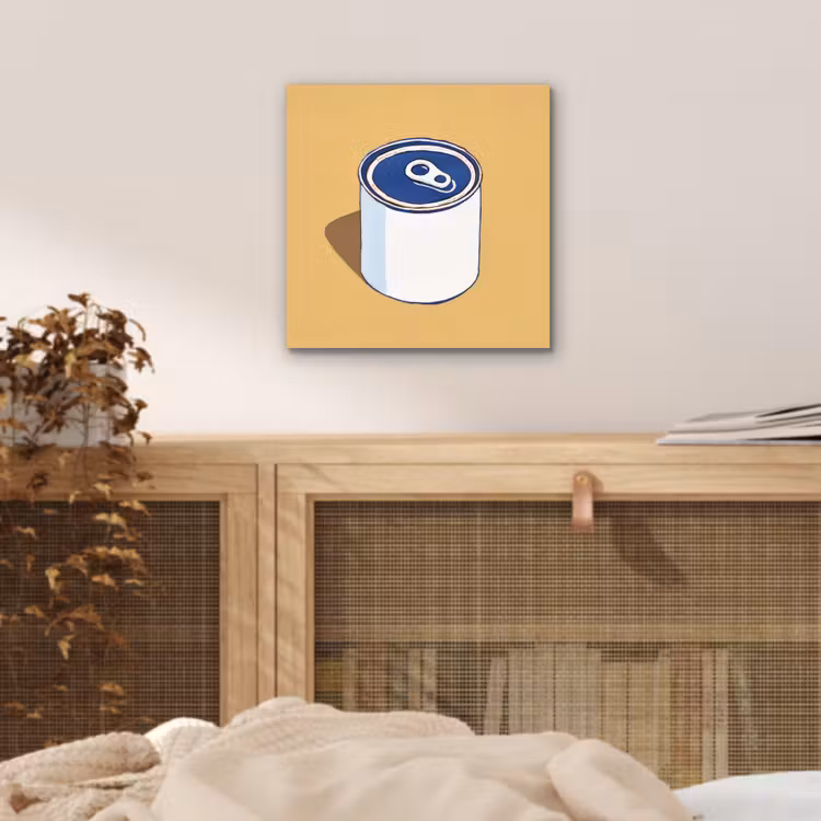 Blikje - Minimalistisch - Blauw - Illustratie aluminium wit klein -sfeer3