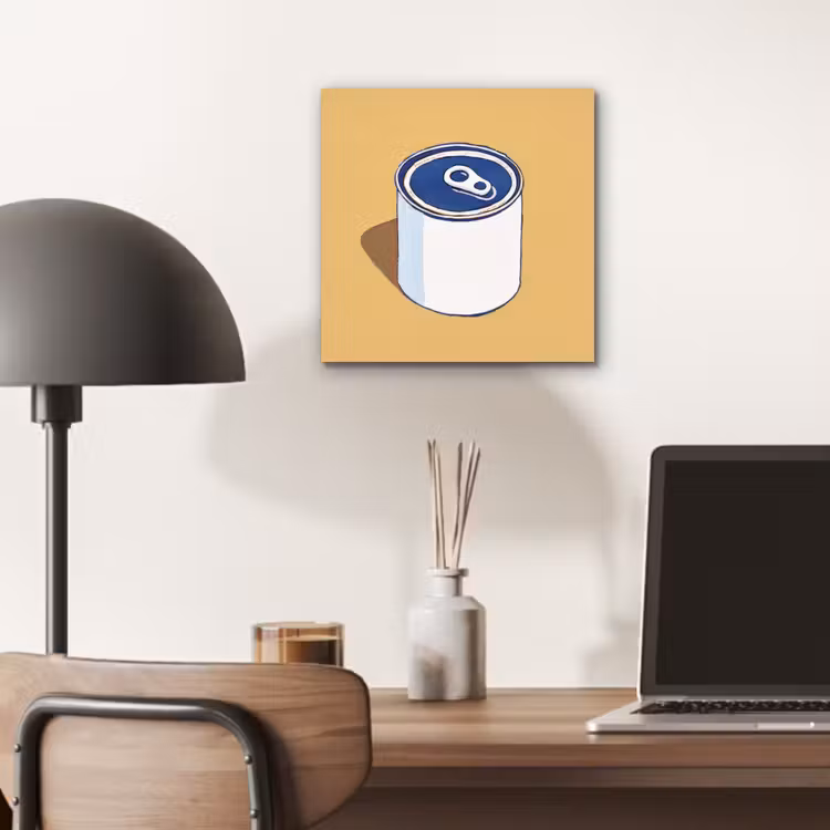 Blikje - Minimalistisch - Blauw - Illustratie aluminium wit klein -sfeer5