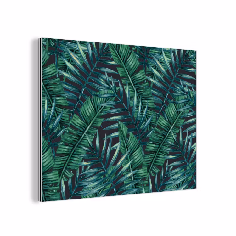 Jungle - Bladeren - Tropical aluminium wit klein -3d