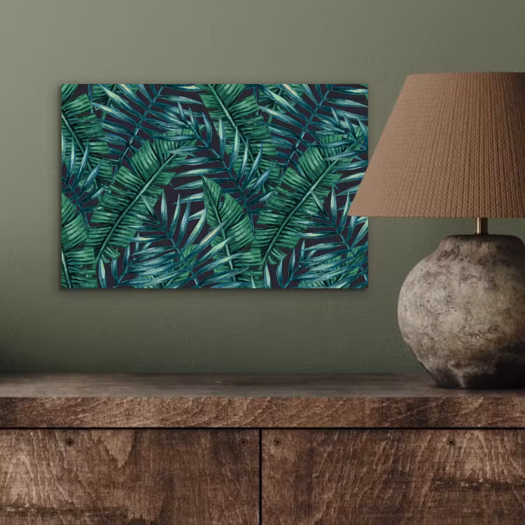 Jungle - Bladeren - Tropisch aluminium wit klein -sfeer2