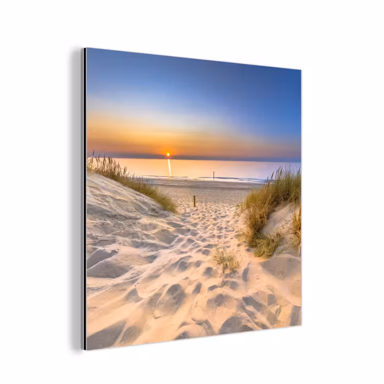 Duin - Zonsondergang - Horizon - Strand - Gras aluminium wit klein -3d