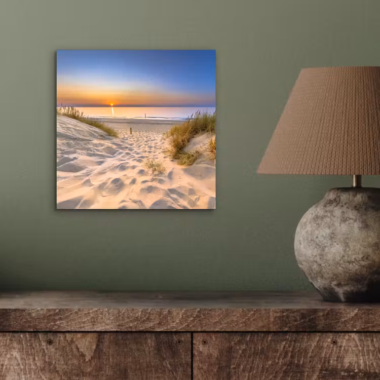 Duin - Zonsondergang - Horizon - Strand - Gras aluminium wit klein -sfeer2