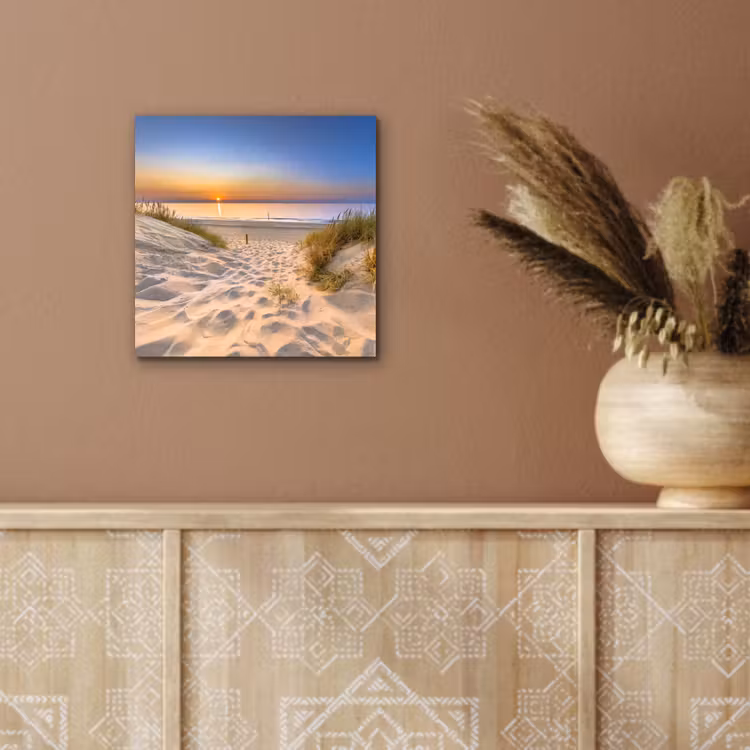 Duin - Zonsondergang - Horizon - Strand - Gras aluminium wit klein -sfeer4