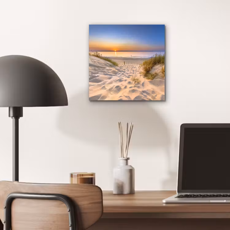 Duin - Zonsondergang - Horizon - Strand - Gras aluminium wit klein -sfeer5