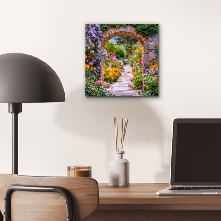 Doorkijk - Bloemen - Pad - Natuur aluminium wit klein -sfeer5