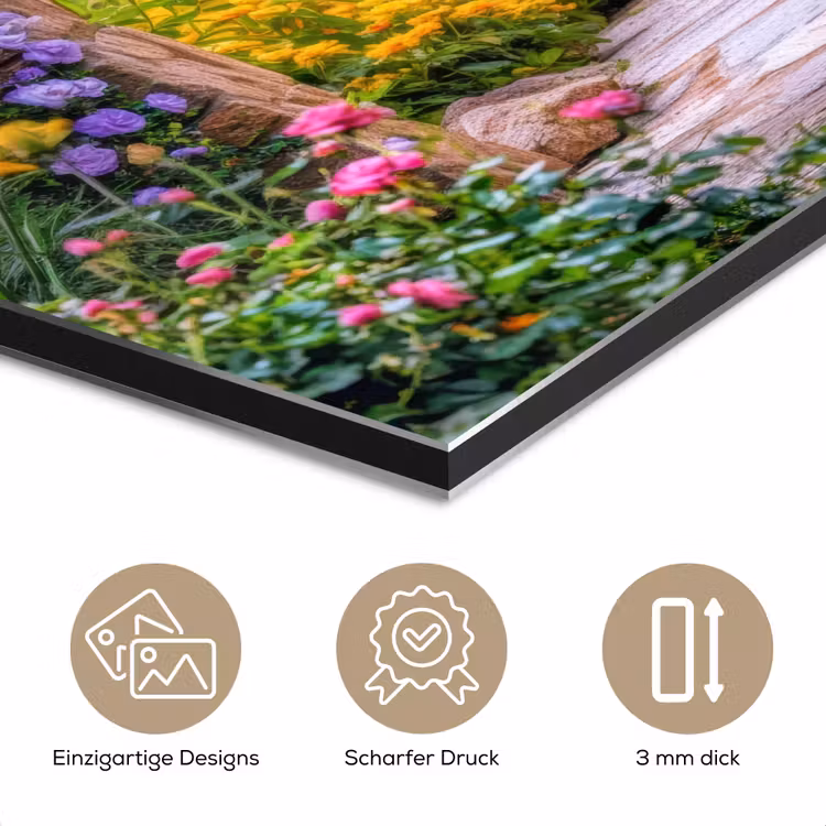 Doorkijk - Bloemen - Pad - Natuur aluminium wit klein -closeup_DE