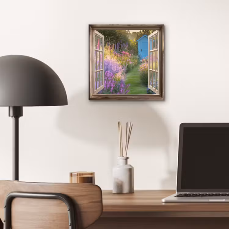 Doorkijk - Bloemen - Raam - Natuur aluminium wit klein -sfeer5