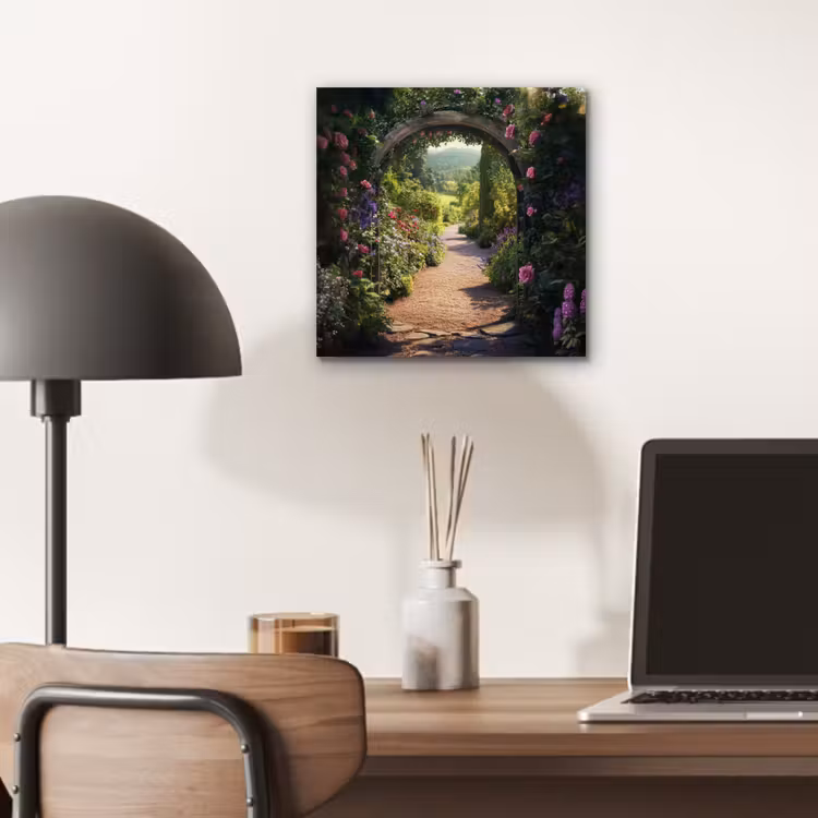 Doorkijk - Bloemen - Natuur - Rozenboog aluminium wit klein -sfeer5