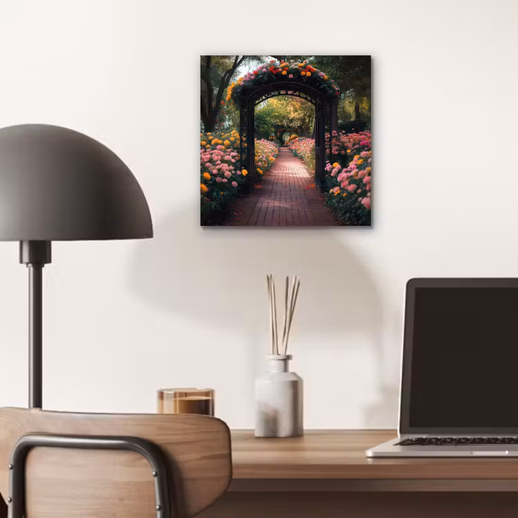 Doorkijk - Bloemen - Pad - Natuur - Kleurrijk aluminium wit klein -sfeer5