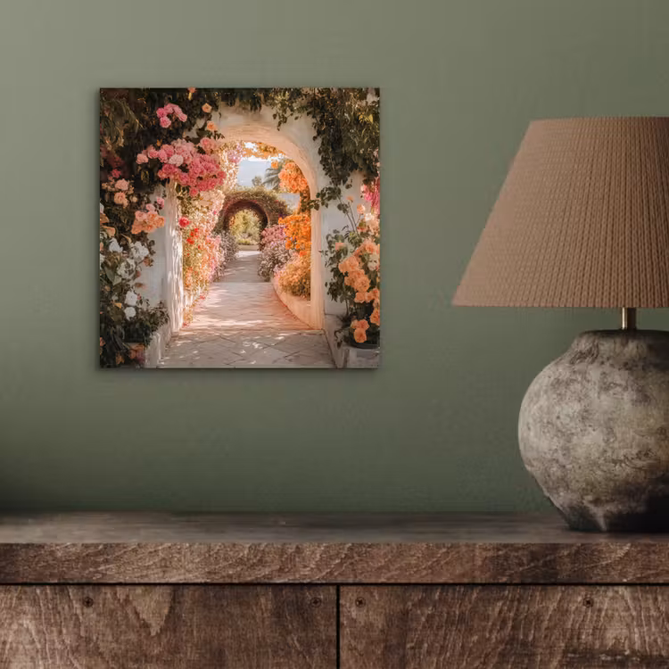 Doorkijk - Boog - Bloemen - Pastel aluminium wit klein -sfeer2