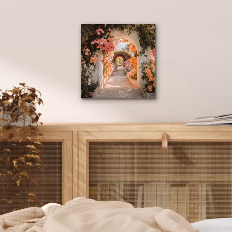 Doorkijk - Boog - Bloemen - Pastel aluminium wit klein -sfeer3