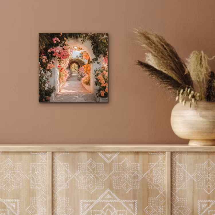 Doorkijk - Boog - Bloemen - Pastel aluminium wit klein -sfeer4