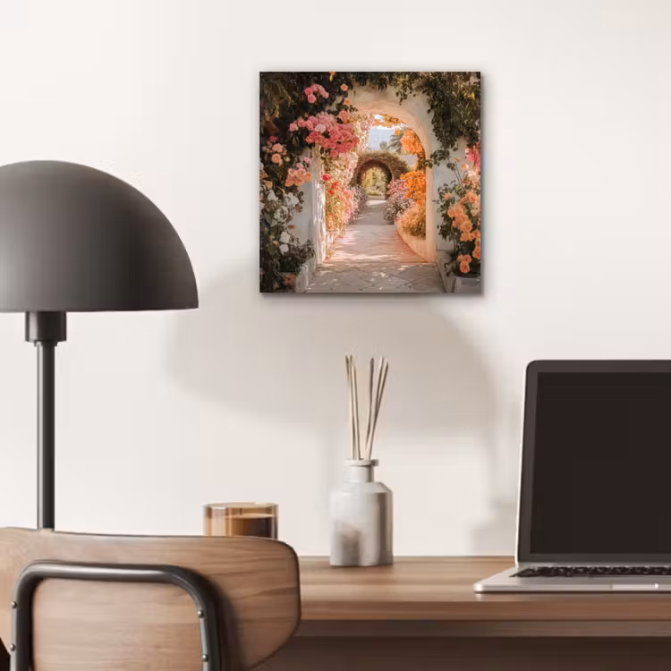 Doorkijk - Boog - Bloemen - Pastel aluminium wit klein -sfeer5
