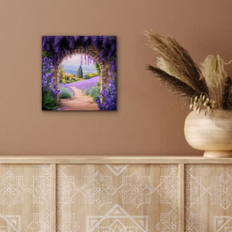 Doorkijk - Lavendel - Bloemen - Paars - Poort aluminium wit klein -sfeer4