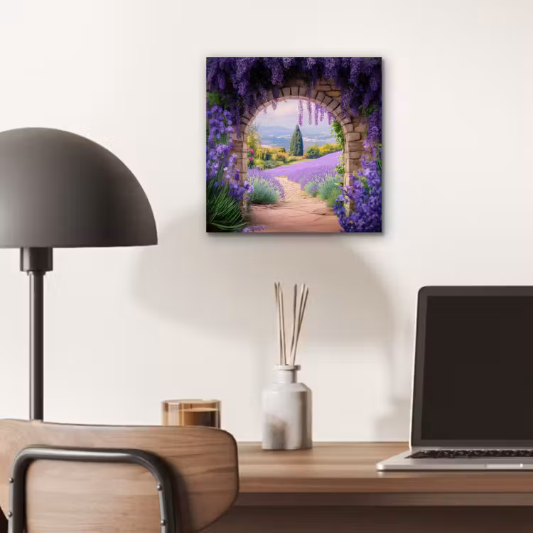 Doorkijk - Lavendel - Bloemen - Paars - Poort aluminium wit klein -sfeer5