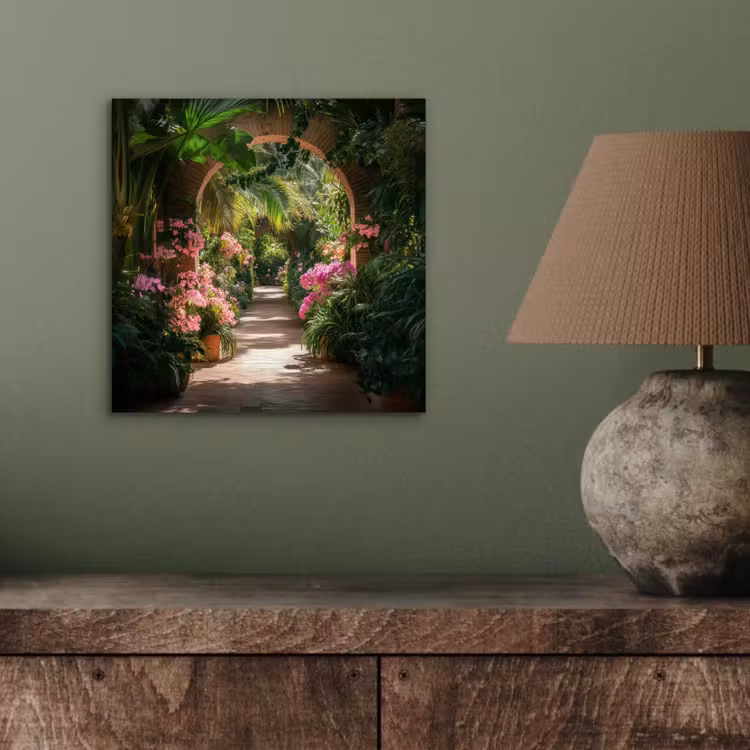 Doorkijk - Tropisch - Bloemen - Natuur aluminium wit klein -sfeer2