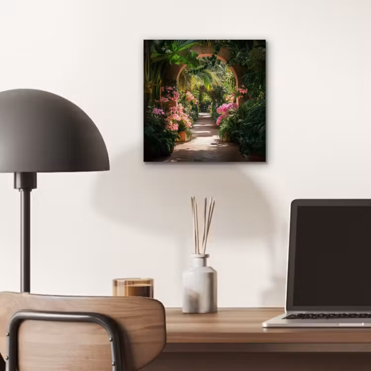 Doorkijk - Tropisch - Bloemen - Natuur aluminium wit klein -sfeer5