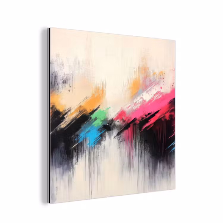 Dynamisch - Abstract - Kleurrijk - Zwart aluminium wit klein -3d