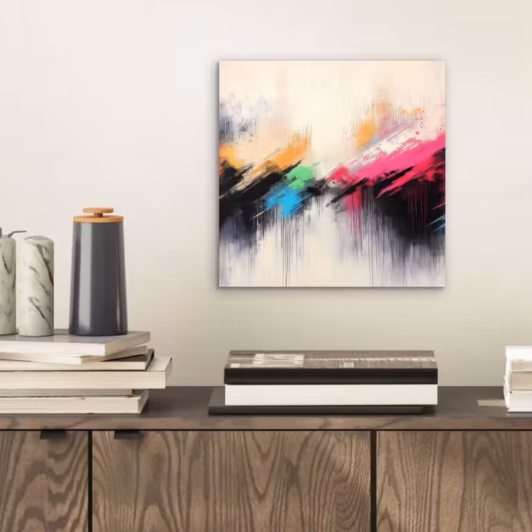 Dynamisch - Abstract - Kleurrijk - Zwart aluminium wit klein -sfeer1