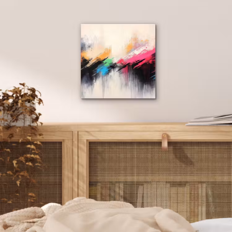 Dynamisch - Abstract - Kleurrijk - Zwart aluminium wit klein -sfeer3
