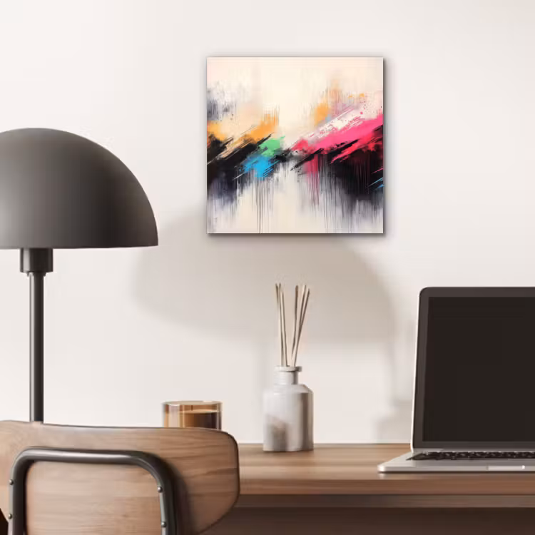 Dynamisch - Abstract - Kleurrijk - Zwart aluminium wit klein -sfeer5