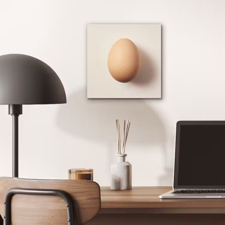 Ei - Beige - Ovaal - Egaal aluminium wit klein -sfeer5