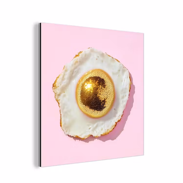 Ei - Disco - Ontbijt - Glitter aluminium wit klein -3d