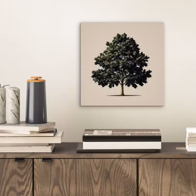 Eikenboom - Schaduw - Egaal aluminium wit klein -sfeer1