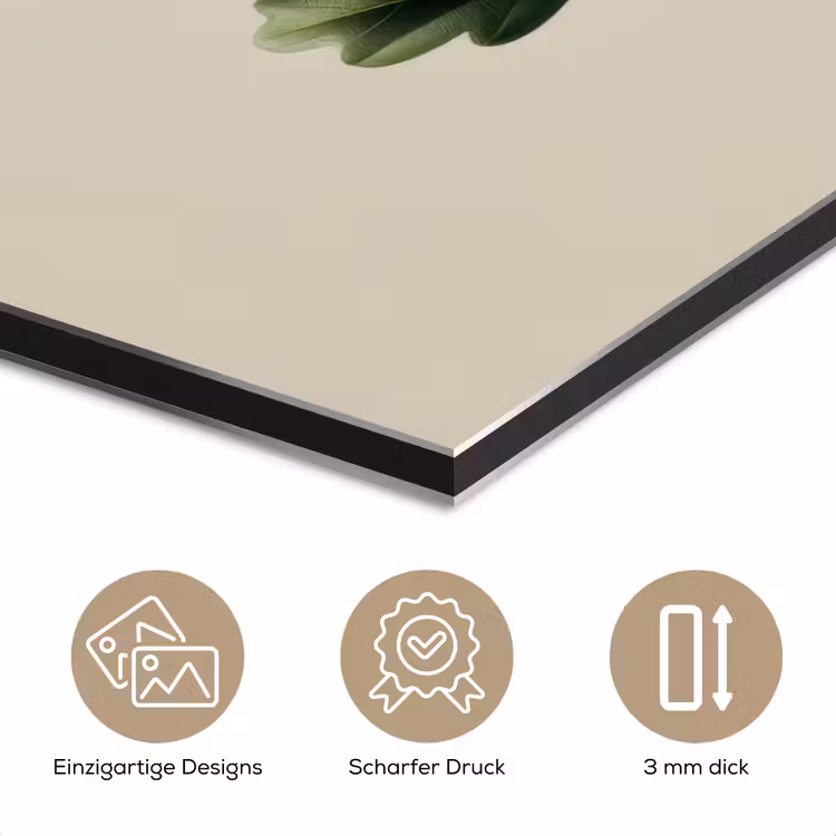 Eikenbladeren - Beige - Groen - Golvende randen aluminium wit klein -closeup_DE