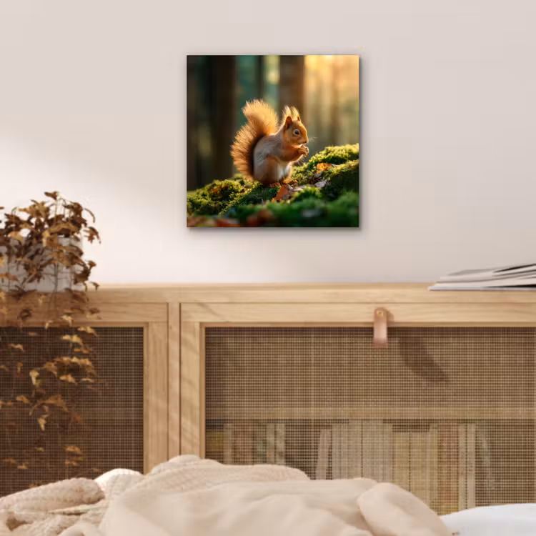 Eekhoorn - Nootje - Gras aluminium wit klein -sfeer3