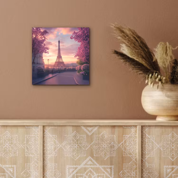Eiffeltoren - Parijs - Roze aluminium wit klein -sfeer4