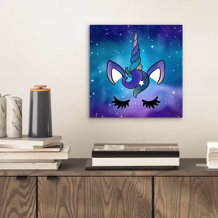 Eenhoorn - Sterrenhemel - Ster - Blauw aluminium wit klein -sfeer1