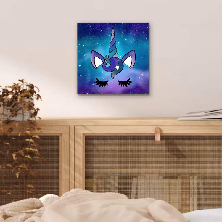 Eenhoorn - Sterrenhemel - Ster - Blauw aluminium wit klein -sfeer3