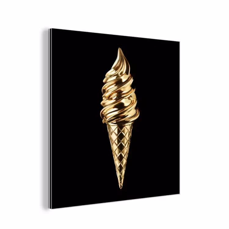 Ijs - Goud - Zwart - Eten aluminium wit klein -3d