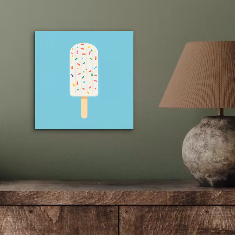 Ijsje - Stokje - Sprinkles - Lichtblauw aluminium wit klein -sfeer2