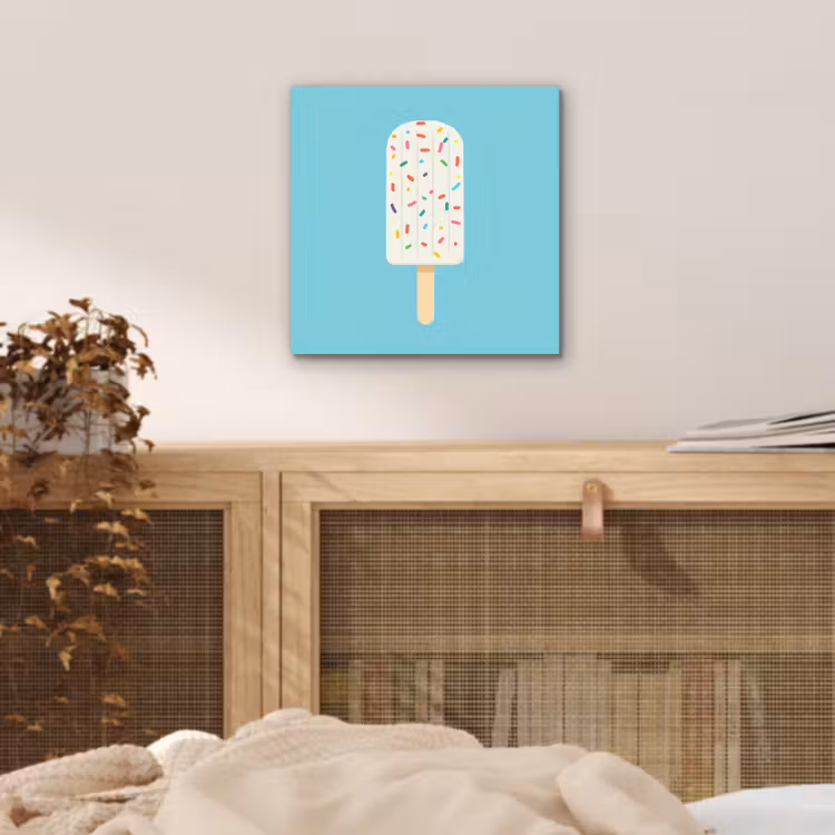 Ijsje - Stokje - Sprinkles - Lichtblauw aluminium wit klein -sfeer3