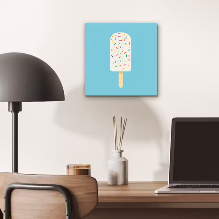 Ijsje - Stokje - Sprinkles - Lichtblauw aluminium wit klein -sfeer5