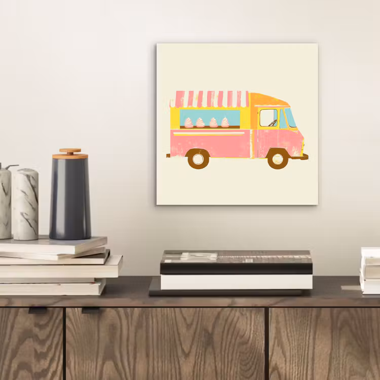 Ijskar - Retro - Softijsjes - Roze aluminium wit klein -sfeer1