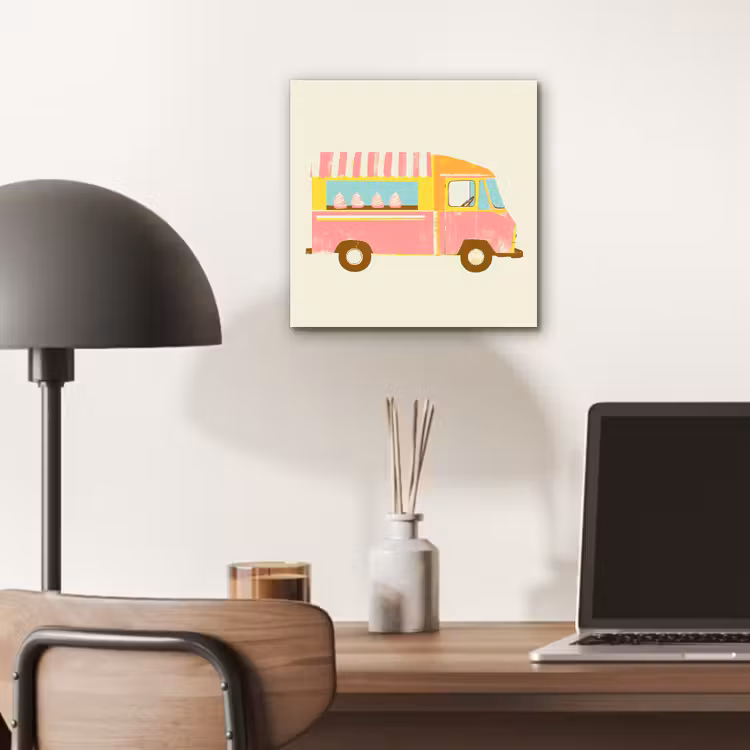 Ijskar - Retro - Softijsjes - Roze aluminium wit klein -sfeer5