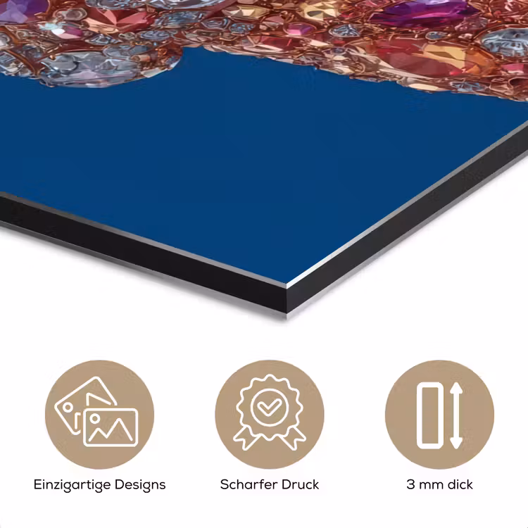 Ijsje - Hoorntje - Steentjes - Blauw aluminium wit klein -closeup_DE