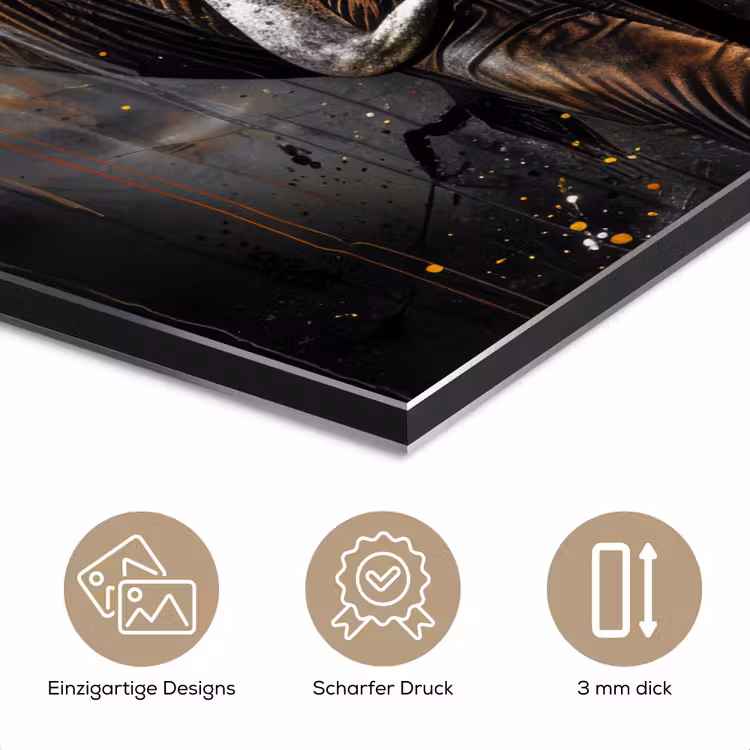 Olifant - Watercolor - Wilde dieren - Luxe aluminium wit klein -closeup_DE